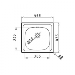 PYRAMIS Ανοξείδωτος Νεροχύτης BASIC E33 (46,5x43,5) 1B Σαγρέ