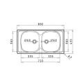 PYRAMIS Ανοξείδωτος Νεροχύτης BASIC E33/33 (86x43,5) 2B Σατινέ