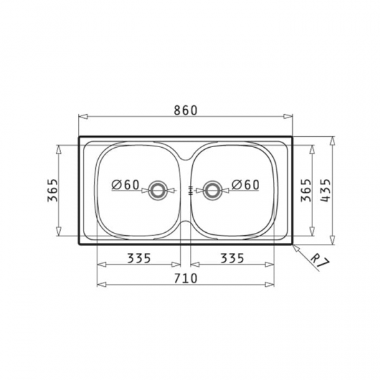 PYRAMIS Ανοξείδωτος Νεροχύτης BASIC E33/33 (86x43,5) 2B Σατινέ