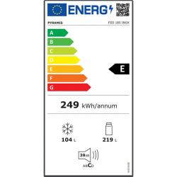 PYRAMIS Ελεύθερος Ψυγειοκαταψύκτης FSO 185 Inox