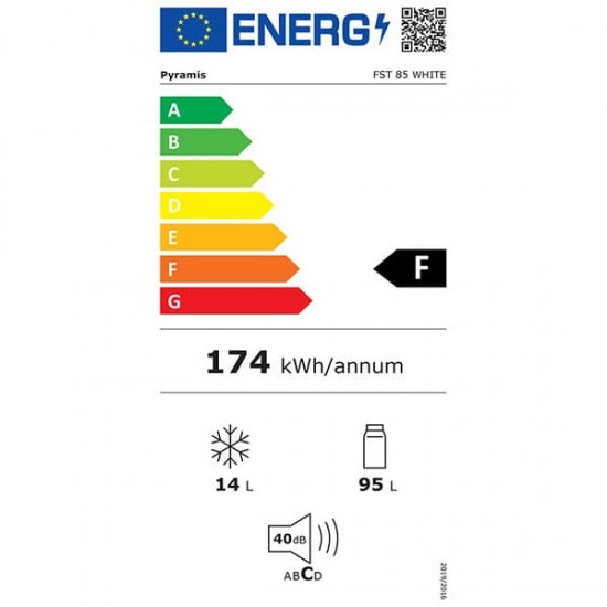 PYRAMIS Mini Ψυγείο FST 85 Λευκό