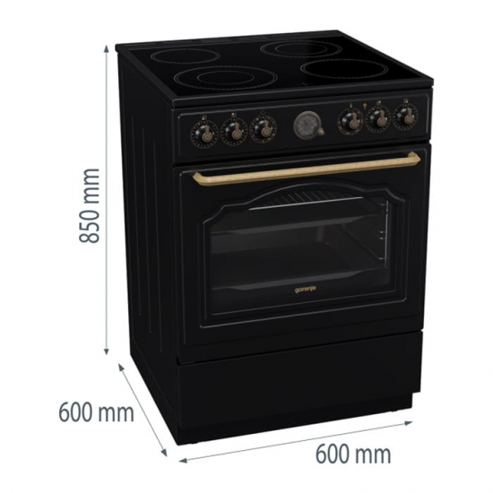 GORENJE Κουζίνα 740765 CLASSICO ΜΑΥΡΗ GECS6B70CLB