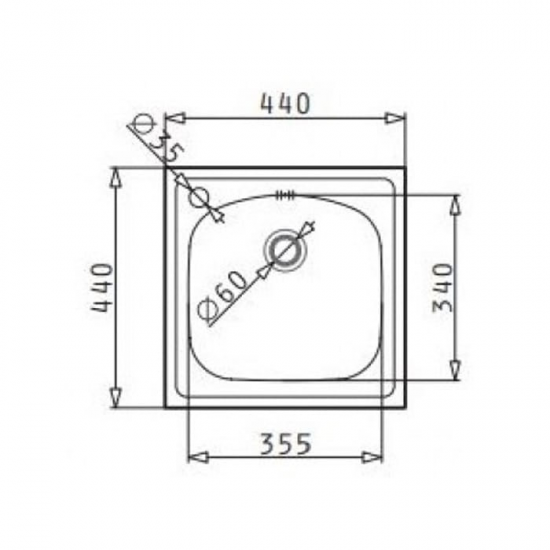 MAIDTEC Ανοξείδωτος Νεροχύτης INSET (44X44) 1B Σατινέ