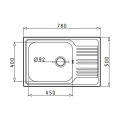 MAIDTEC Ανοξείδωτος Νεροχύτης INSET (78X50) 1B 1D Σατινέ