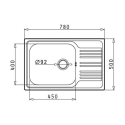 MAIDTEC Ανοξείδωτος Νεροχύτης INSET (78X50) 1B 1D Σατινέ MAIDTEC Ανοξείδωτος Νεροχύτης INSET (78X50) 1B 1D Σατινέ