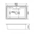 MAIDTEC Ανοξείδωτος Νεροχύτης INSET (80X50) 1B Σατινέ