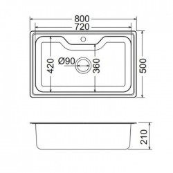 MAIDTEC Ανοξείδωτος Νεροχύτης INSET (80X50) 1B Σατινέ MAIDTEC Ανοξείδωτος Νεροχύτης INSET (80X50) 1B Σατινέ