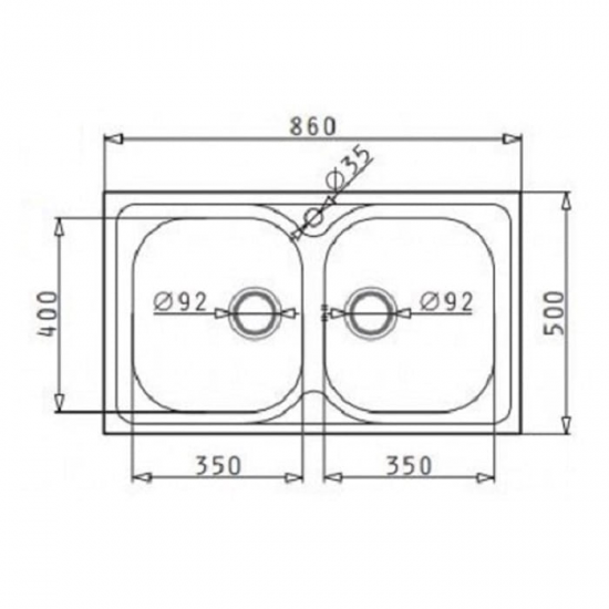 MAIDTEC Ανοξείδωτος Νεροχύτης INSET (86X50) 2B Σατινέ