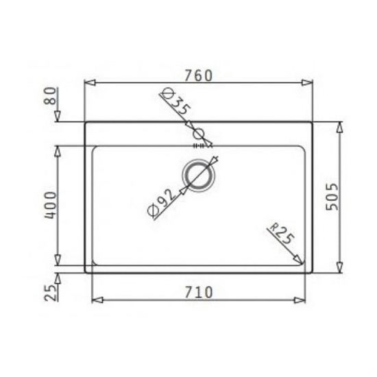 MAIDTEC Ανοξείδωτος Νεροχύτης INSET LEDGE (76X50,5) 1B Γυαλισμένο