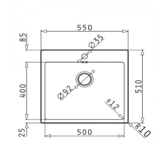 PYRAMIS Ανοξείδωτος Νεροχύτης Istros FM (55x51) 1B Βουρτσισμένο