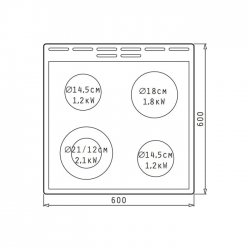 KORTING Κουζίνα Κεραμική 741860 Inox KEC6C60XPC KORTING Κουζίνα Κεραμική 741860 Inox KEC6C60XPC