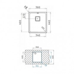 PYRAMIS Ανοξείδωτος Νεροχύτης LUME (34X40) 1B Γυαλισμένο