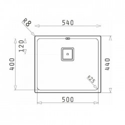 PYRAMIS Ανοξείδωτος Νεροχύτης LUME (50X40) 1B Γυαλισμένο