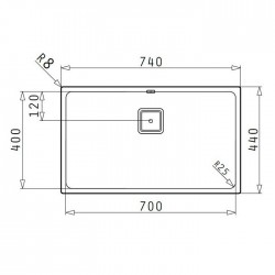 PYRAMIS Ανοξείδωτος Νεροχύτης LUME (70X40) 1B Γυαλισμένο
