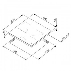 PYRAMIS Εστία Κεραμική Λευκή Αφής Χωρίς Πλαίσιο PHC61510FMW