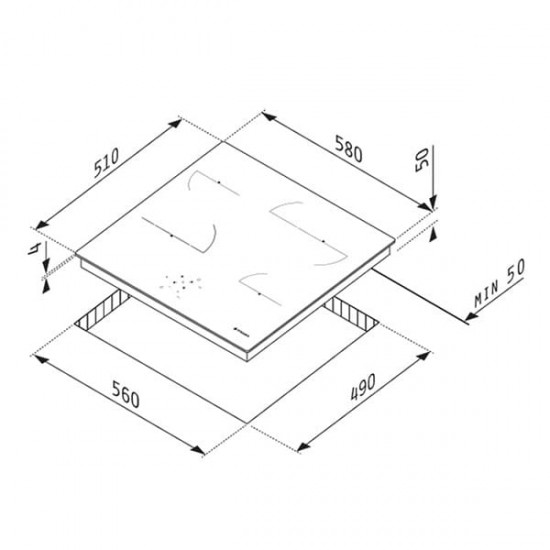 PYRAMIS Εστία Κεραμική Αφής Μπιζουτέ PHC61611BFB