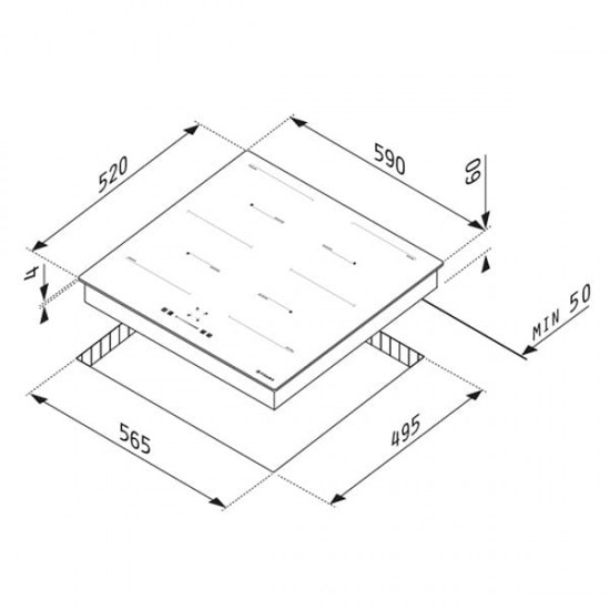 PYRAMIS Εστία Επαγωγική Αφής Χωρίς Πλαίσιο PHI63432FMB