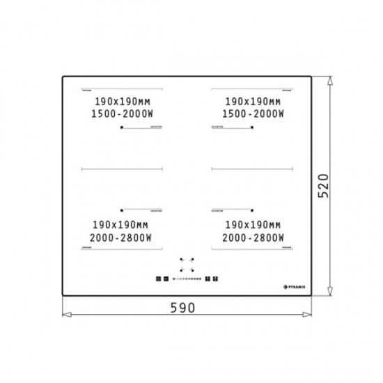 PYRAMIS Εστία Επαγωγική Αφής Χωρίς Πλαίσιο PHI63432FMB