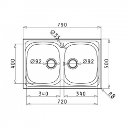 PYRAMIS Ανοξείδωτος Νεροχύτης SPARTA (79x50) 2B Σαγρέ