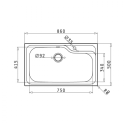 PYRAMIS Ανοξείδωτος Νεροχύτης TITAN (86x50) 1B Σαγρέ