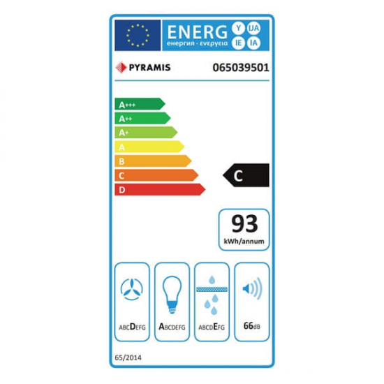 PYRAMIS Απορροφητήρας Vetrio Λευκό Γυαλί 90cm