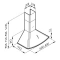 PYRAMIS Απορροφητήρας Καμινάδα Οβάλ 60cm