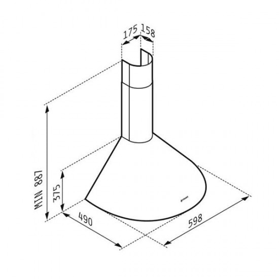 PYRAMIS Απορροφητήρας Καμινάδα Στρόγγυλη 60cm