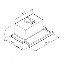 PYRAMIS Απορροφητήρας Συρόμενος Turbo 60cm Inox