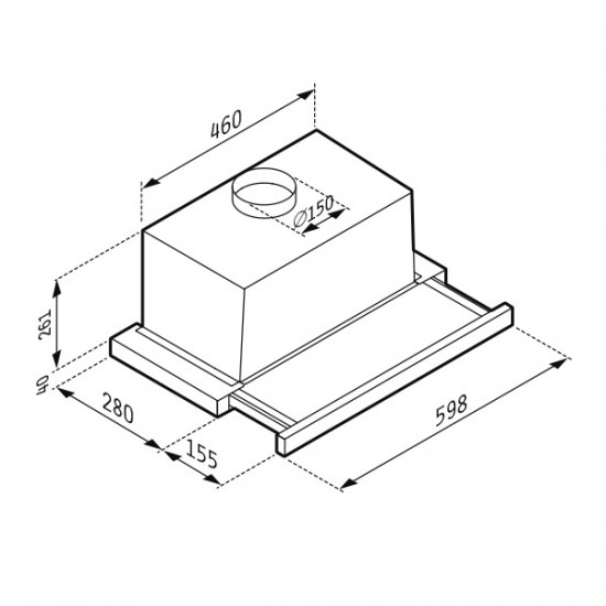 PYRAMIS Απορροφητήρας Συρόμενος Turbo 60cm Inox